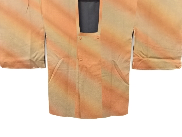 未使用品　斜め縞模様リバーシブル道行コート